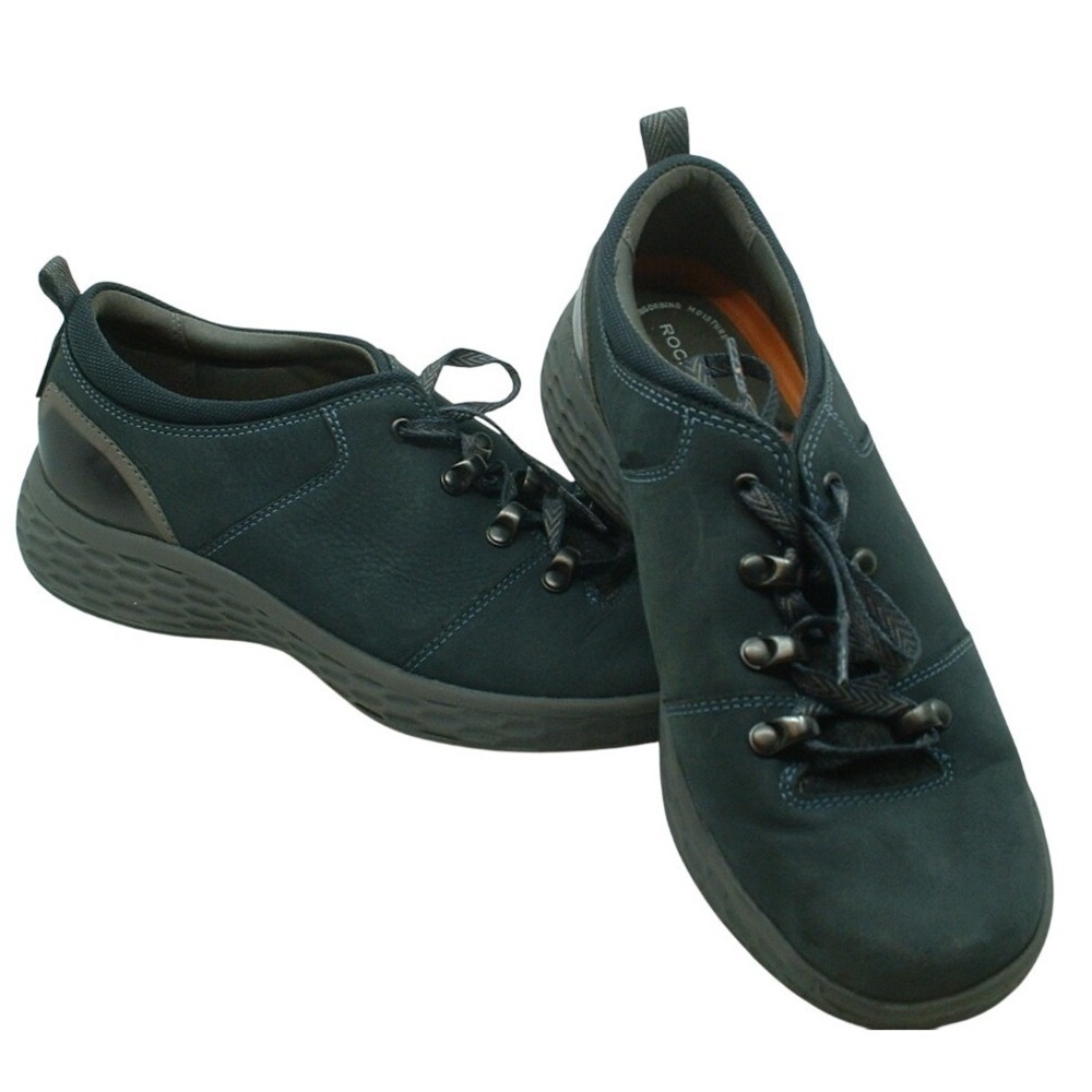 Rockport XCS Womens Hydro-Shield Waterproof Leather Walking Shoes Navy Blue 8W